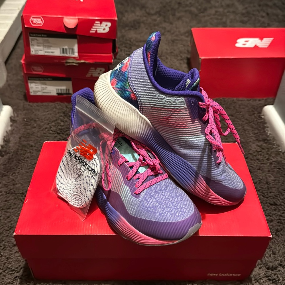 New Balance Purple Athletic Shoes with Gradient Design